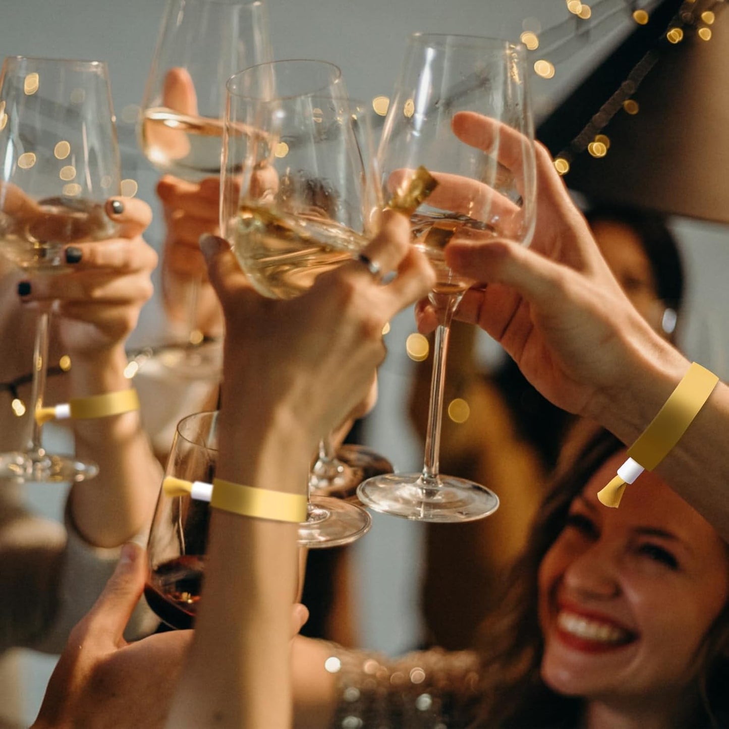 Green-Power America 100 Pcs Cloth Event Wristbands, Event Wristbands, Colored Wrist Bands for Events, for Lightweight Concert Wrist Strap for Activities, Party Bracelets for Events (Color : Gold)