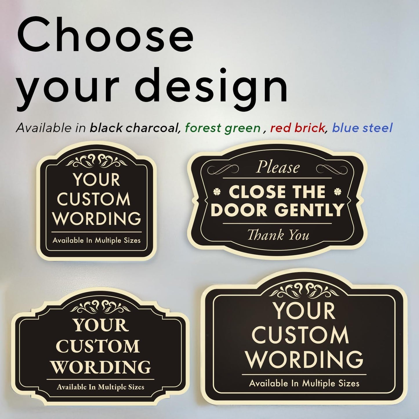 Custom Decorative Outdoor Metal Sign - Personalized Aluminum Driveway Sign, Waterproof, Made in USA - Design 1 Black Charcoal 36x24 In
