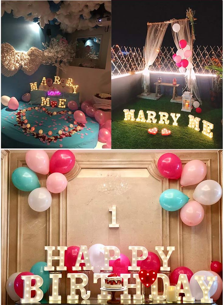 MUMUXI Marquee Light Up Letters | Large Light Up Numbers | Battery Powered and Bright with Every Letter of The Alphabet | for Wedding, Birthday, Party, Celebration, Christmas or Home Decoration (2)