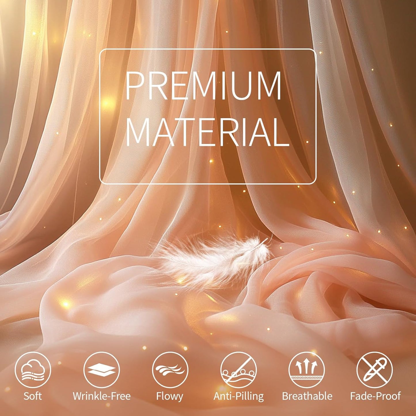 Pink Tulle Backdrop Curtain with Lights String - 10x10ft Sheer Backdrop with 300 LEDs for Wedding, Baby Shower, Bridal Shower, Birthday Party Photo Shoot Background and Home Decorations