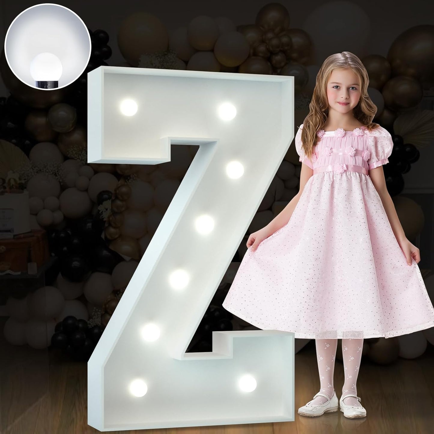 Marquee Letters 3 Feet Tall Large Light Up Letters Baby Shower Decorations Wedding Engagement Proposal White Party Decorations Marry Me Sign Big Cardboard Backdrop Z