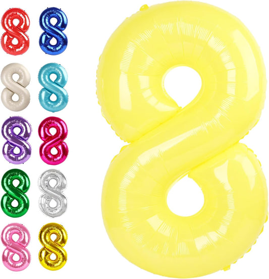 Number Balloon 8 Yellow Macaron