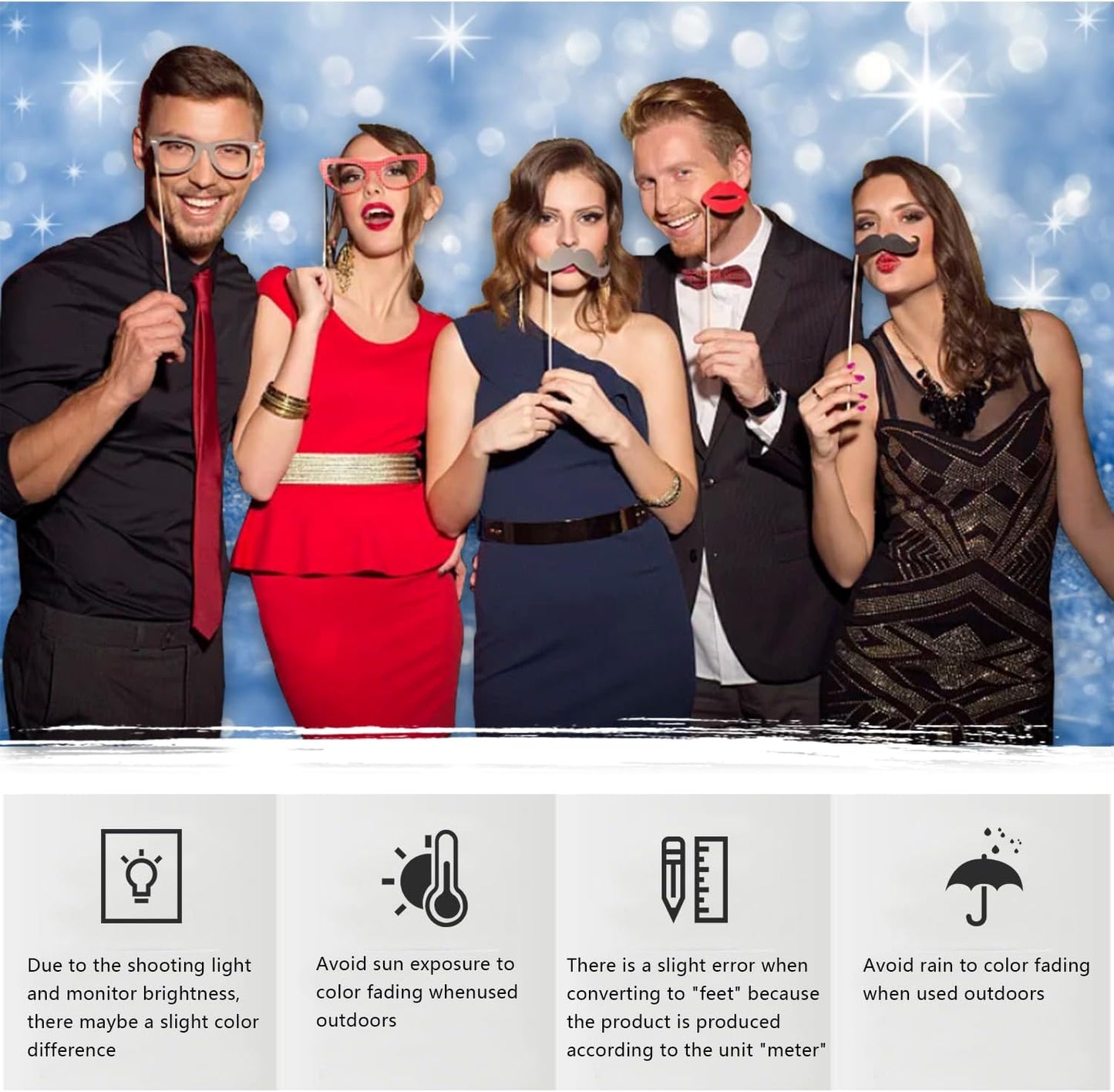 YongFoto Silver Blue Glitter Backdrop 10x8ft Silver Light Spots Blue Sequin Bokeh Photography Background Birthday Bridal Shower Wedding Photography Background Party Banner Portraits Photoshoot Props