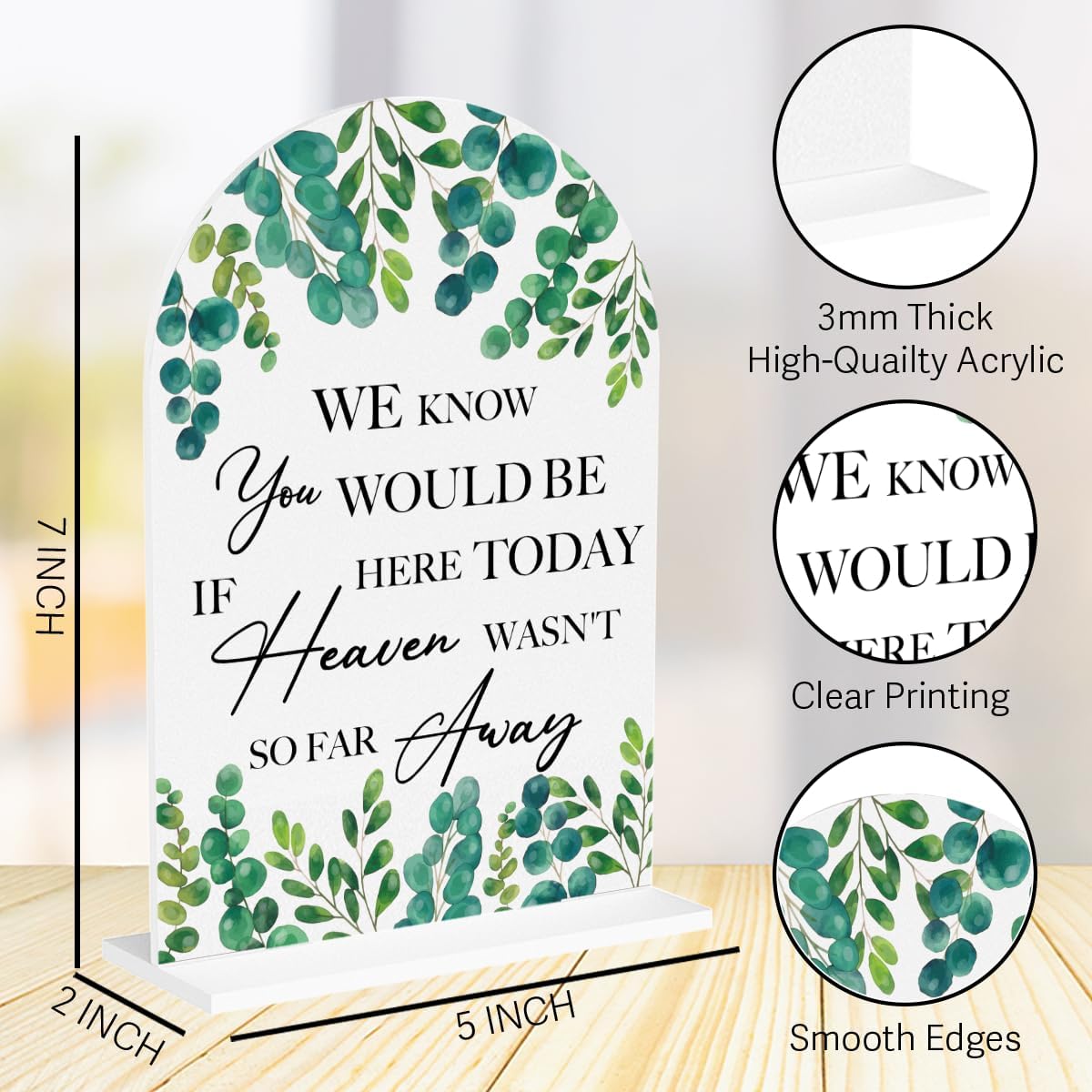 Wedding Memorial Sign We Know You Would be Here Today if Heaven Reserved Signs in Loving Memory Table Wedding Signs for Ceremony and Reception 7 x 5 Inches