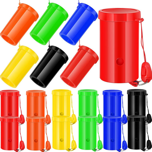 12 Pcs Air Horns 3 Inch Noisemakers for Sporting Events Parties Celebrations Loud Noise Maker Blow Horn Noise Whistle with Lanyard for Birthday Party Celebrations Goodie Fillers(6 color)