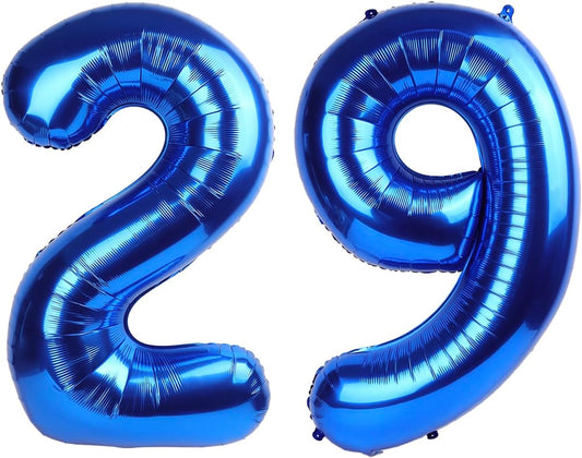 Navy Blue Jumbo Number 29 Balloon 40 Inch, Boy Girl 29 Birthday Supplies, Foil Helium 29 Birthday Giant Balloon, Mylar Blue Number Balloons Anniversary Decorations