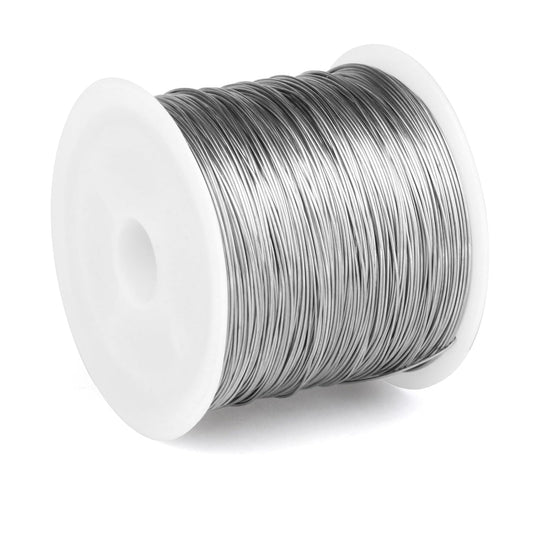 492FT Jewelry Wire 32 Gauge Tarnish-Resistant Copper Beading Wires Roll Bulk for DIY Crafts Jewelry Making, Silver Wire