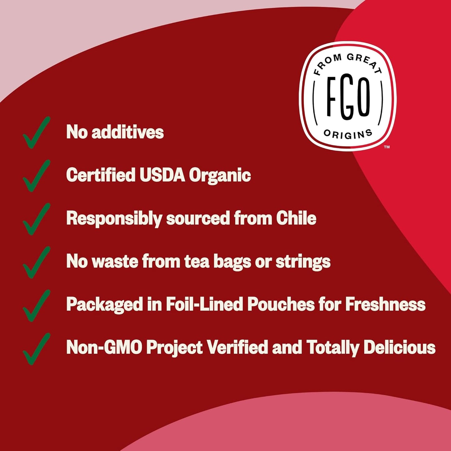 FGO Organic Rosehips Tea, Cut and Sifted, 16 Ounce Resealable Bag, Packaging May Vary (Pack of 1)