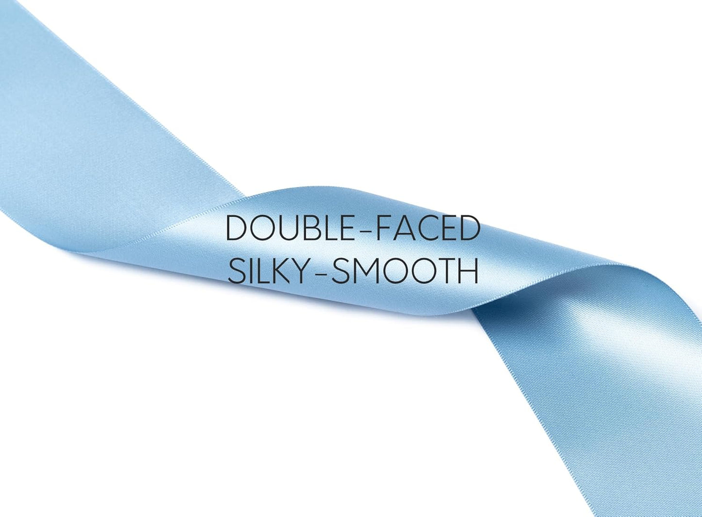 French Blue Satin Ribbon 2.5 Inch Double-Faced Ribbons 25 Yards for Gift Wrapping Flower Bouquet Wedding Paper Bows Invitations Crafts