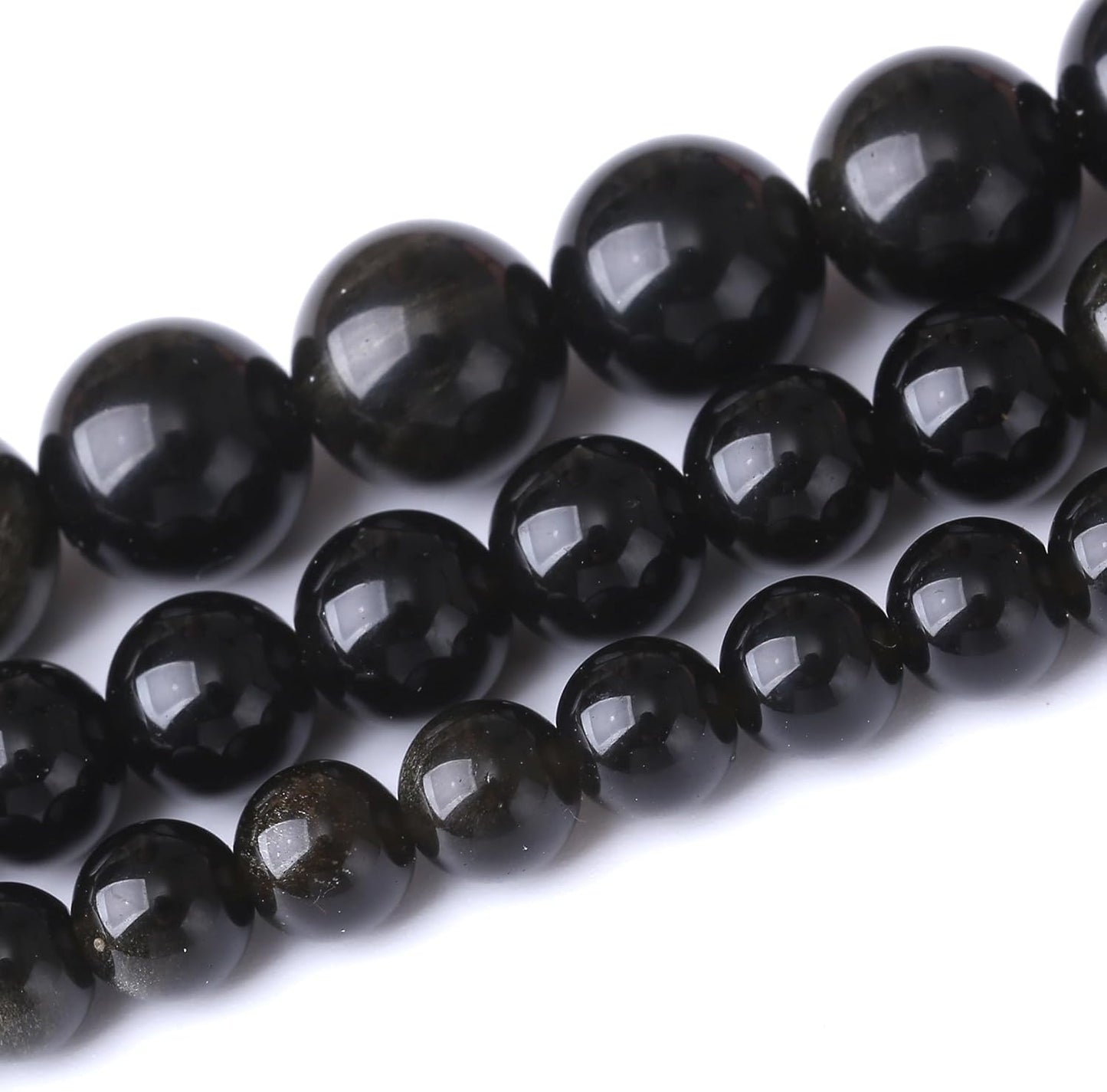 Gold Obsidian Stone Beads for Jewelry Making DIY Craft Gemstone Beads Kit (12mm, 30pcs) Cosmic Crystal Pebbles for Bracelets, Necklaces, Home Decor