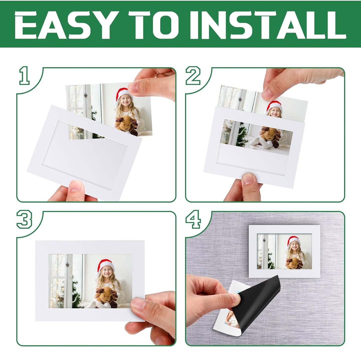 Soaoo 60 Pcs Magnetic Picture Frames Wallet Size 2.5 x 3.5 Inches Reusable Magnetic Photo Sleeves Picture Frame Holder for Home Cabinet Office Graduation Xmas Anniversary Classroom(White)