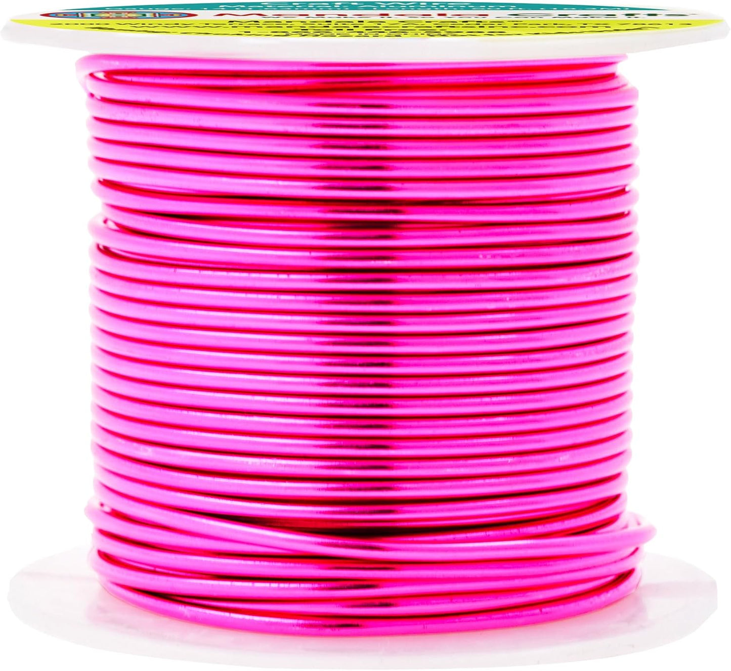 Mandala Crafts 14 Gauge Anodized Aluminum Craft Wire for Jewelry Making - 60 FT Colored Flexible Hot Pink Wire - Bendable for Bonsai Armature Crafting Sculpting