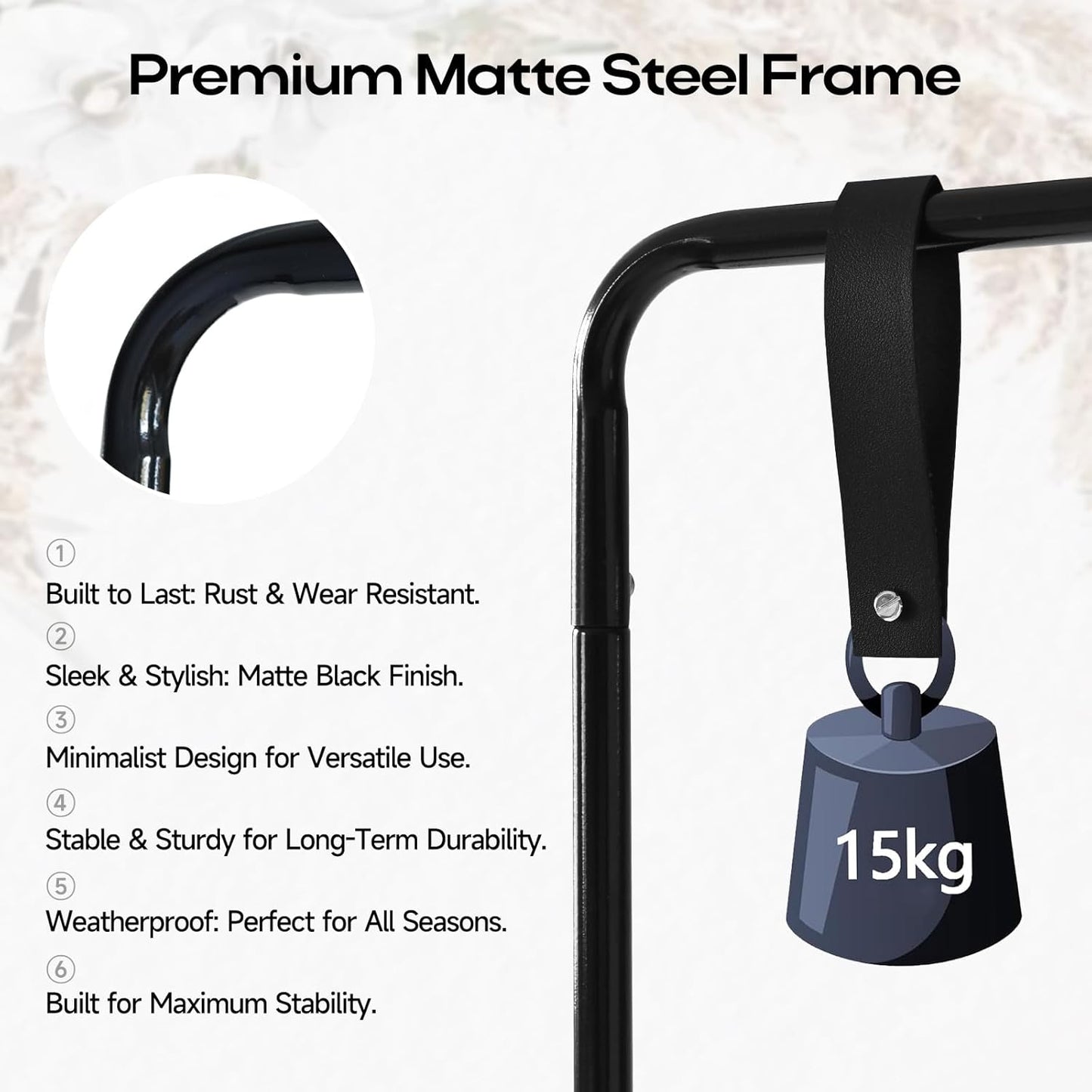 Wedding Sign Stand - Adjustable Wedding Sign W/Design Bundle & Leather Sign Hanging Straps, Durable Metal Easel Stand for Wedding Welcome Signs, Seating Charts, Ceremony & Reception Decor (Black)