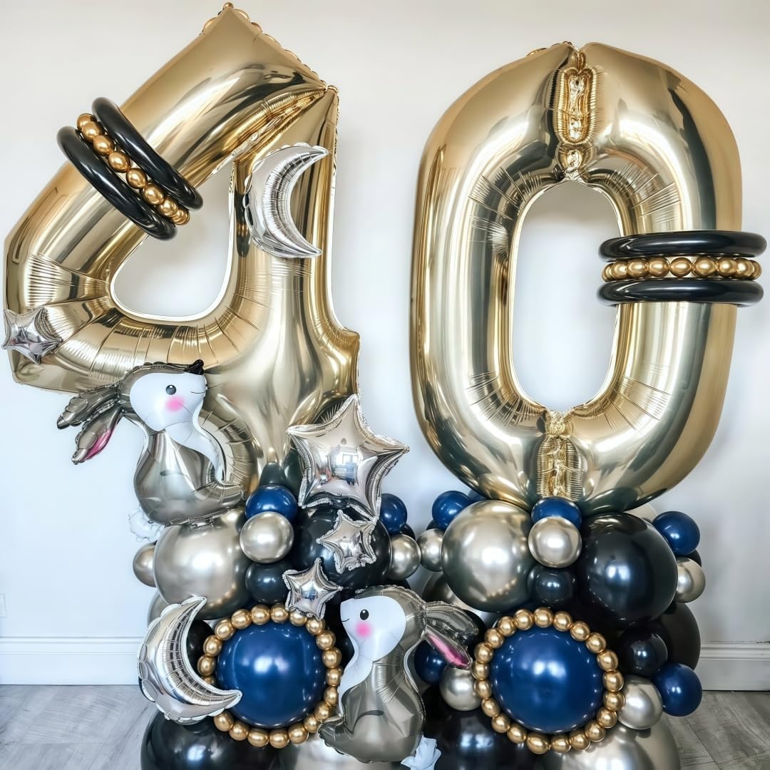 Champagne Gold 5 Balloon,40 Inch Light Gold Number 5 Balloon Big Foil Mylar Helium 5 Balloon for Birthday Party