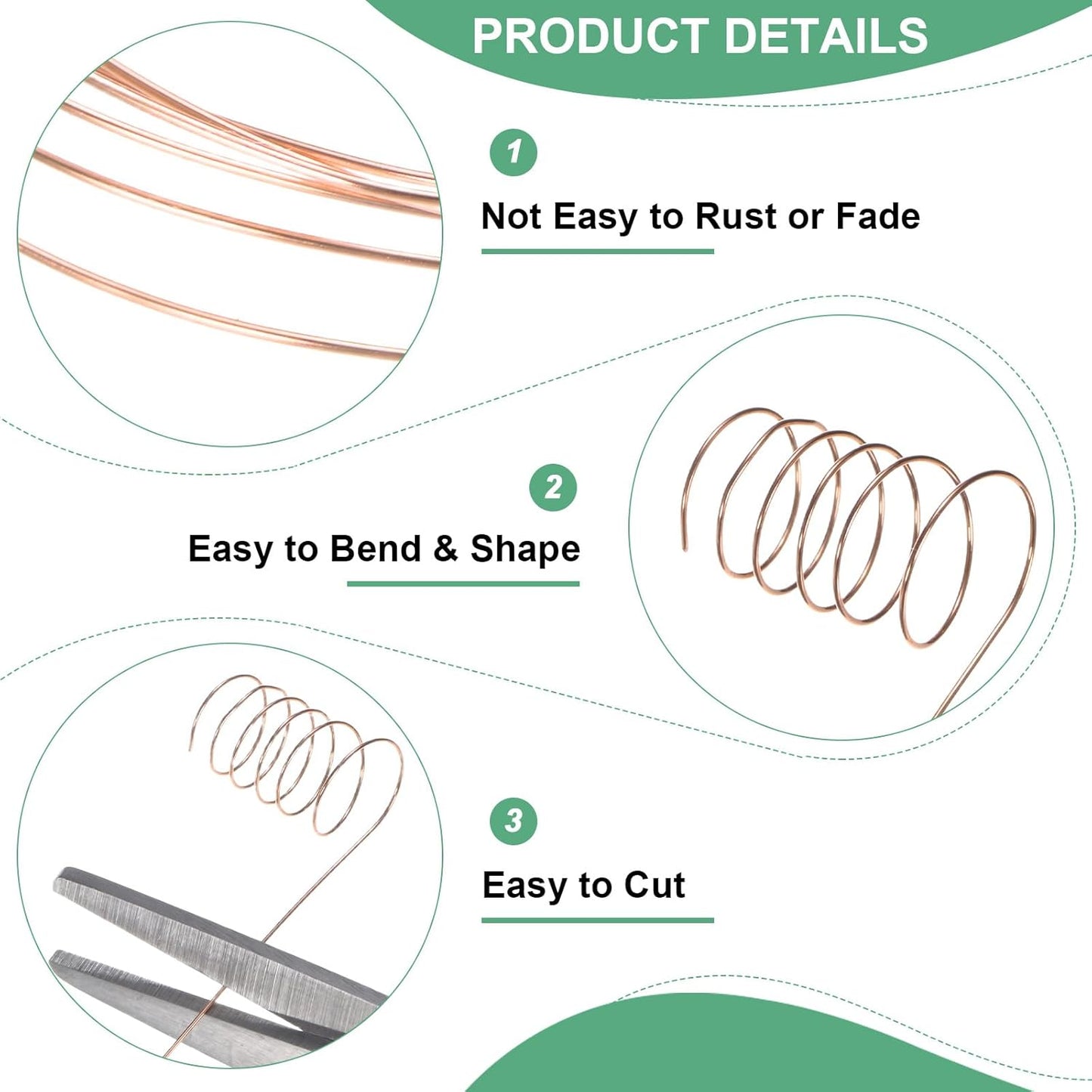 0.2mm Jewelry Wire, 32 Gauge 328FT Craft Wire Copper Beading Wire for Jewelry Making/Planting/Weaving/DIY Crafting, Soft Metal Wires [100M, Copper Tone]