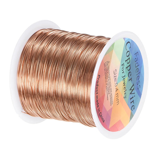 0.4mm Jewelry Wire, 26 Gauge 328FT Craft Wire Copper Beading Wire for Jewelry Making/Planting/Weaving/DIY Crafting, Soft Metal Wires [100M, Copper Tone]