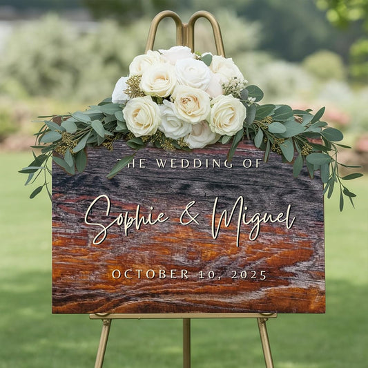 Custom Wedding Welcome Wooden Sign for Bridal Party, Engagement, Personalized Welcome to our Weddings Poster, Canvas, Unique Reception Plaque for Bride & Groom, Celebration Decor