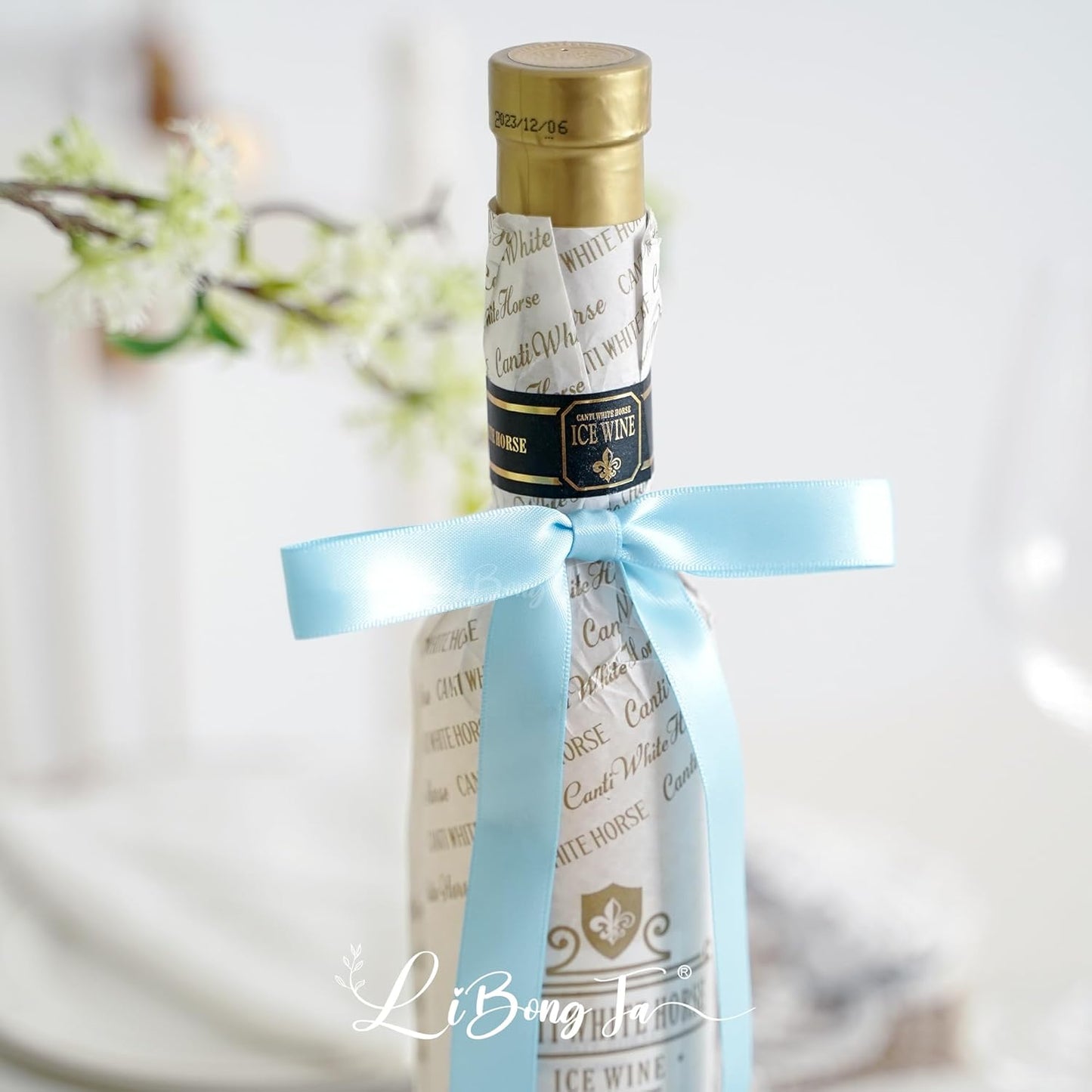 50 PCs Blue Bow 5 Inch Long Tail Bows for Gift Wrapping, Easter Bow Party Decorations, Twist Tie Bows, Satin Bows for Crafts, Premade Bows for Presents, Treat Bags, Bottles, Cakes