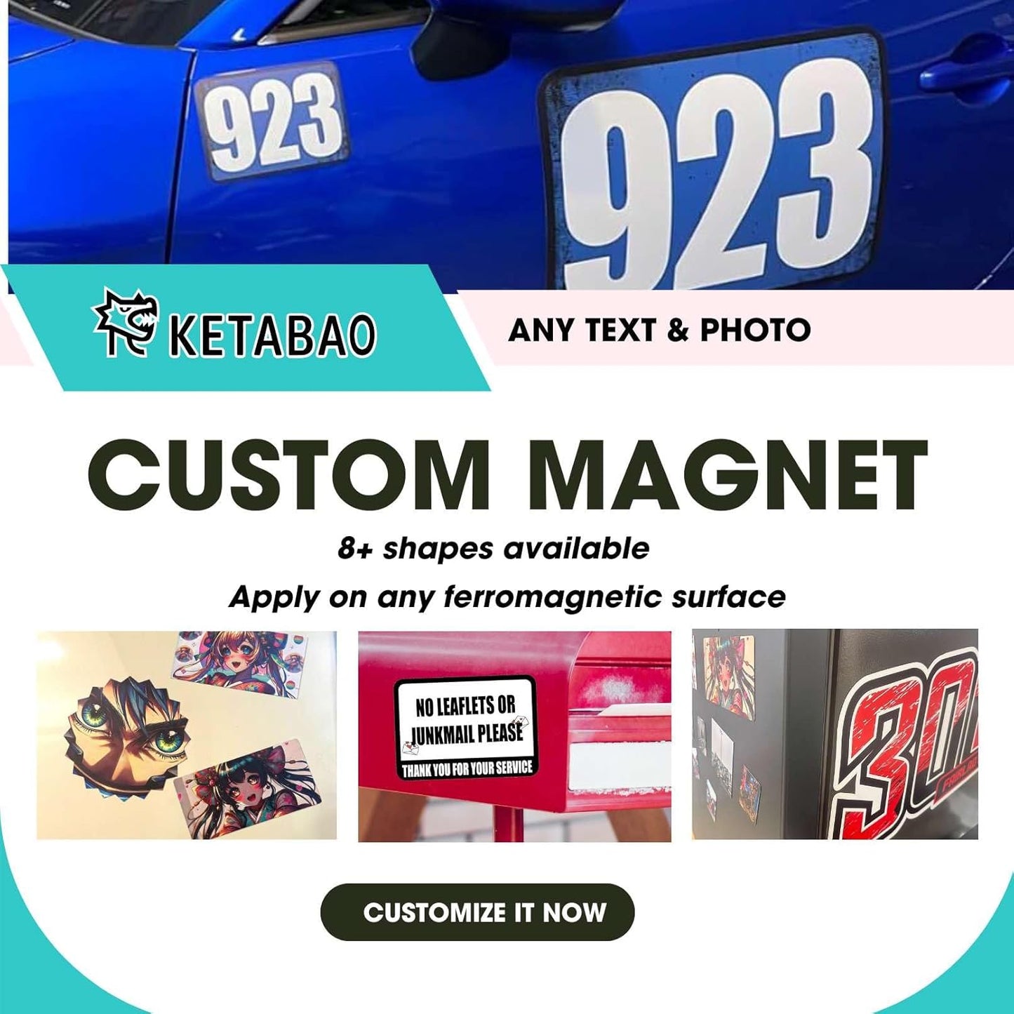 KETABAO – 15" Star Custom Refrigerator and Car Photo Magnets - Personalize with Photos of Your Home, Office and Vehicle