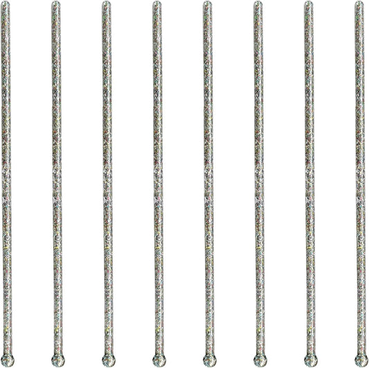 Royer Cocktail Stirrers - PRIDE Cocktail Glitter for Drinks, Perfect LGBTQ+ Party Drink Mixer & Decorations | 6 inches - Rainbow Glitter Stick with Disco Ball Design (D50)