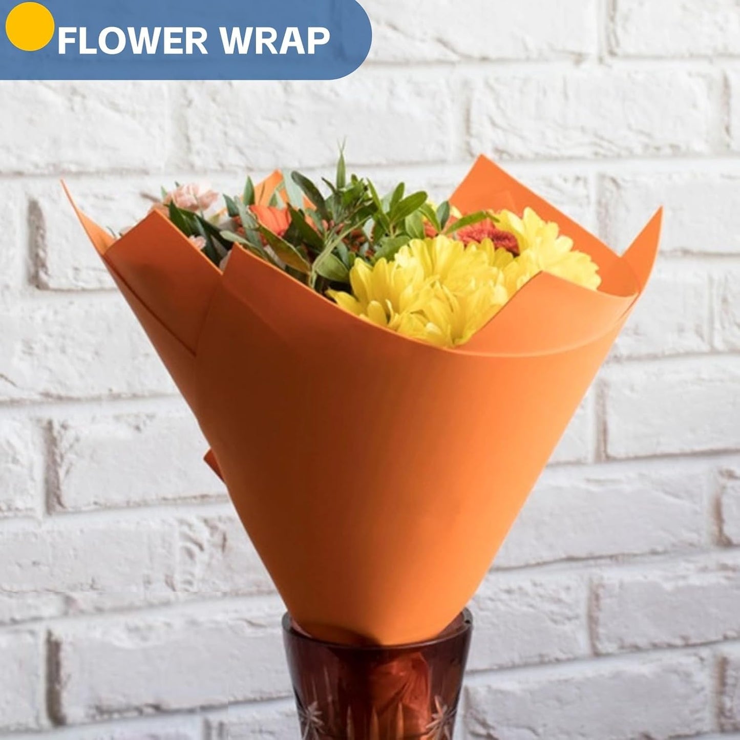 Orange Halloween Wrapping Paper, 15"x900" (75FT) Art Craft Kraft Poster Construction Bulletin Board Decorative Paper Roll, Perfect for Christmas, Eid, Anniversary, Wedding, Birthday 80GSM 55LB