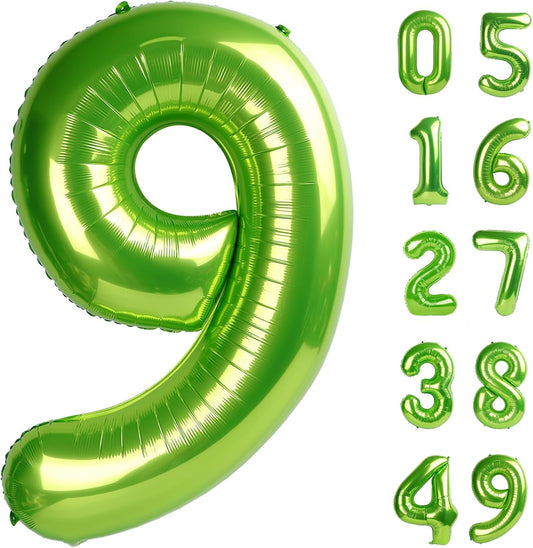 40 Inch Big Light Green 9 Balloon Number, Jumbo Giant Happy 9th 19 29 39 49 99 Birthday Party Decorations,Light Green Large Nine Mylar Foil Anniversary Birthday Party Engagement Decorations