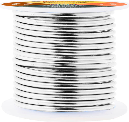 Mandala Crafts 8 Gauge Anodized Aluminum Craft Wire for Jewelry Making - 32 FT Colored Flexible Silver Wire - Bendable for Bonsai Armature Crafting Sculpting