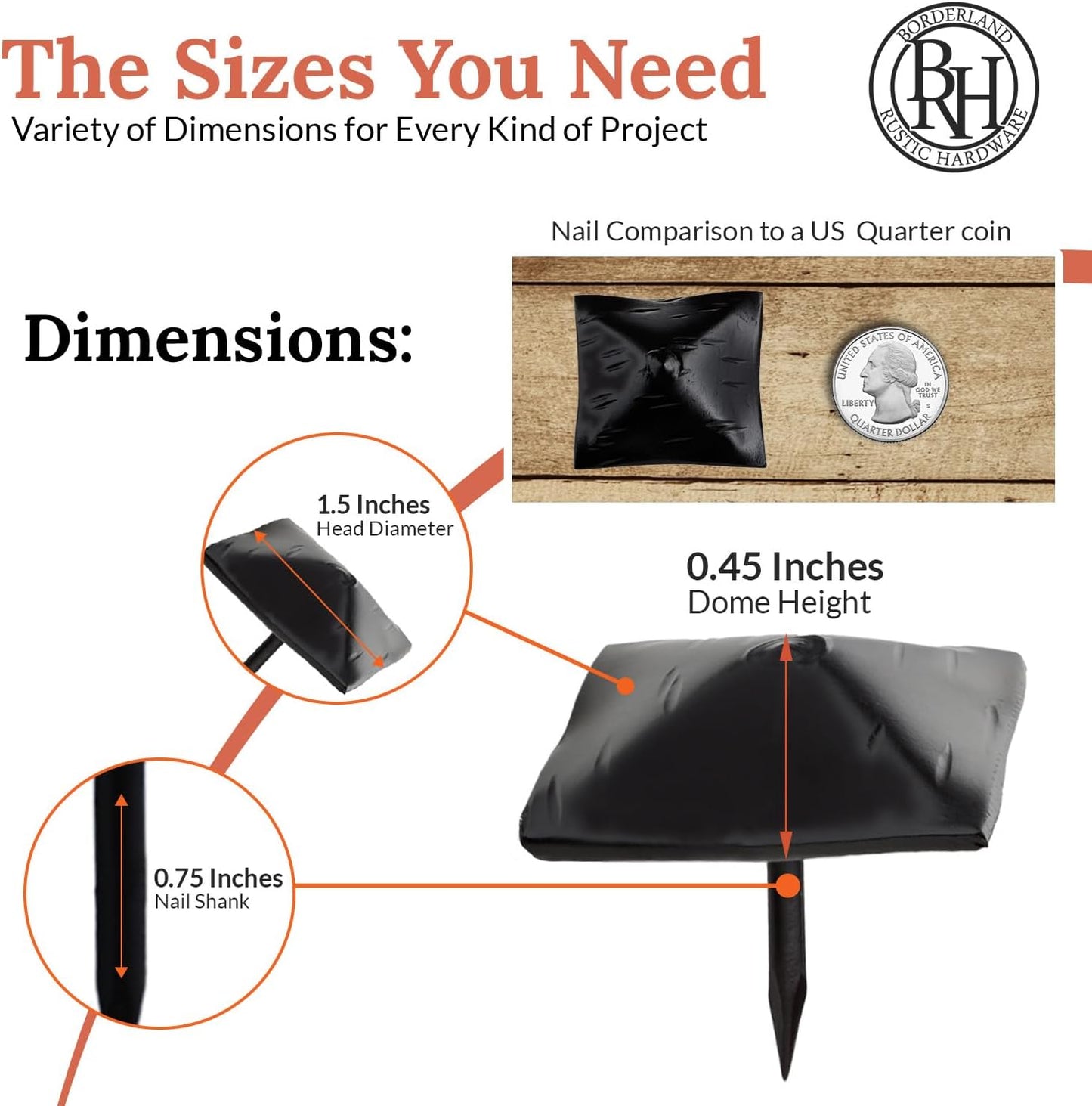 100 Pack 1.5" Square Head Iron Clavos Decorative Nails – Black – Handmade Rustic Square Fasteners for Farmhouse Shutters, Faux Wood Beams, Barn Doors, Shutters, and Gates – Ornamental Wood Accent