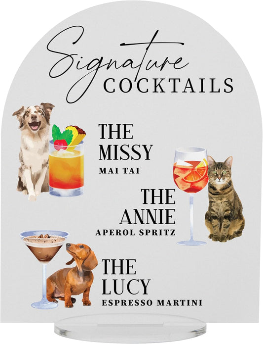 Pet Signature Drink Wedding Signs