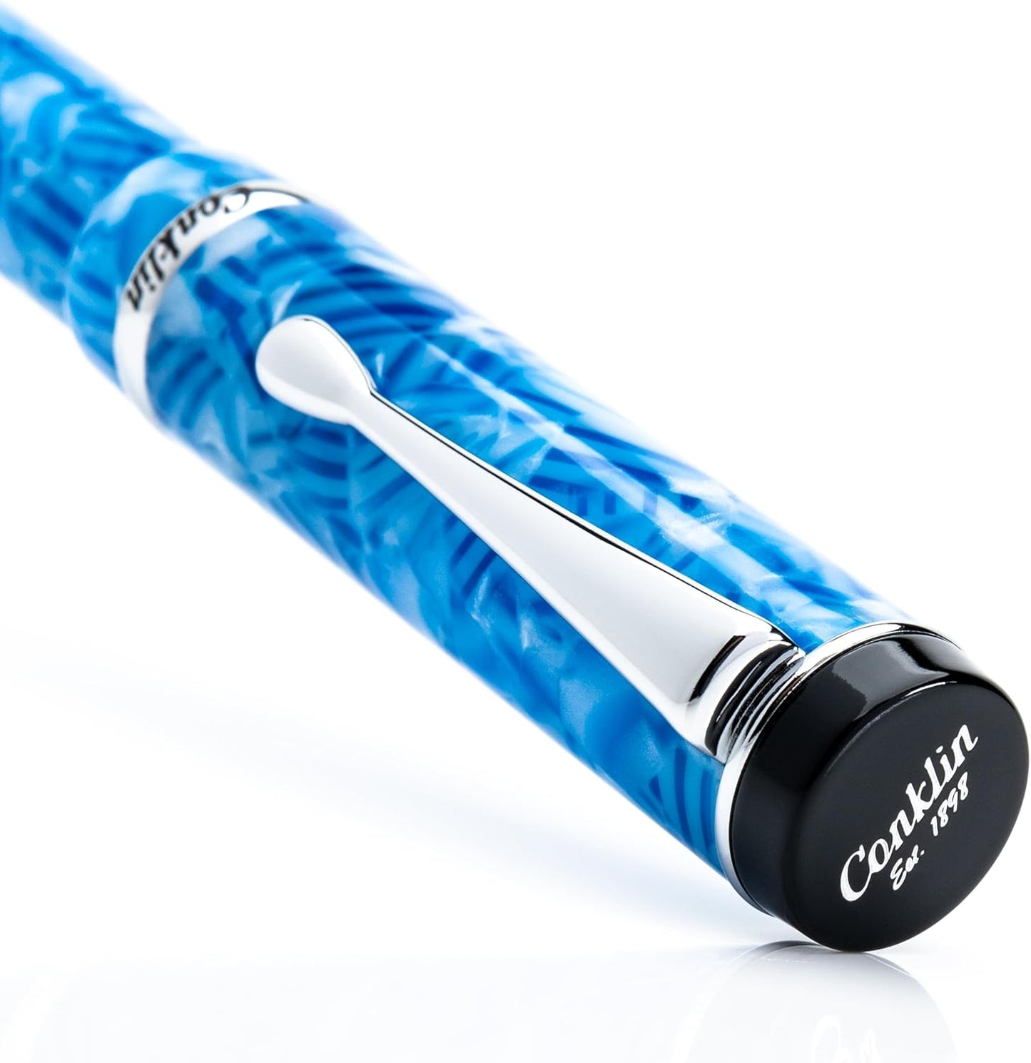 Conklin Duragraph Fountain Pen Ice Blue - Extra Fine Nib, Precision Writing Instrument with Cool Blue Finish