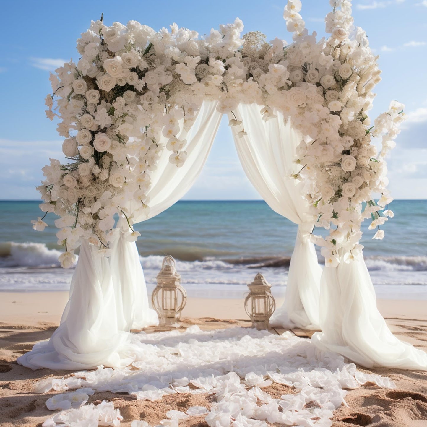 Wokceer Wedding Arch Draping Fabric 28.7" x 20FT Ivory Drapes Sheer Fabric Backdrop Arch Draping Fabrics for Wedding Ceremony Birthday Party Bridal Shower Decoration
