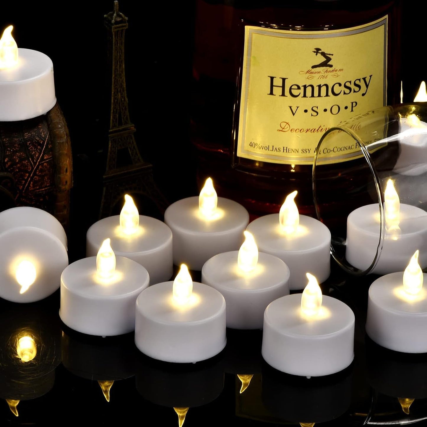 Battery Operated LED Tea Lights: 12PACK Flameless Votive Candles Lamp Realistic and Bright Flickering Holiday Gift Long Lasting 150Hours for Seasonal & Festival Celebration Warm White
