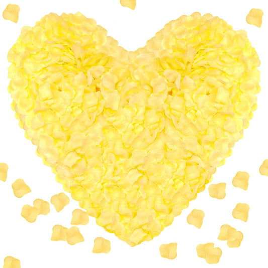 1000Pieces Rose Petals, Artificial Flower Petals Fake Rose Petals for Romantic Night,Wedding,Proposal Anniversary Flower Decorations (Yellow)