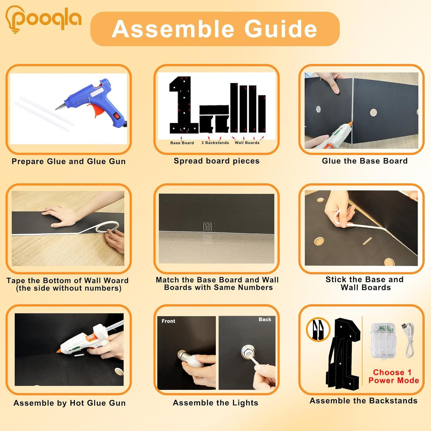 Pooqla 3FT Marquee Light Up Numbers, Black Lighted Party Decor for her him Women Men, Giant Mosaic Light Up Numbers for 4th 14th 40th Birthday Anniversary Decoration, Number 4