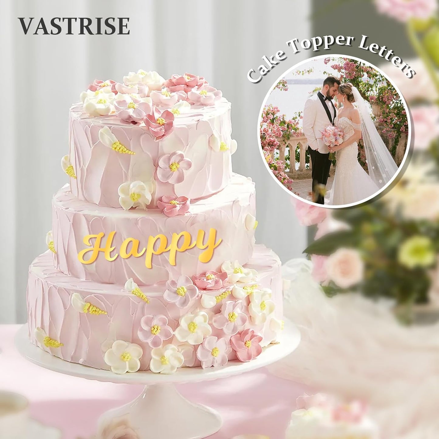 126 PCS Custom Name Cake Topper Acrylic Letters DIY Personalized A-Z & 0-9 Number Alphabet Cake Decoration For Wedding Anniversary Baby Shower Party Birthday Supplies（Gold）