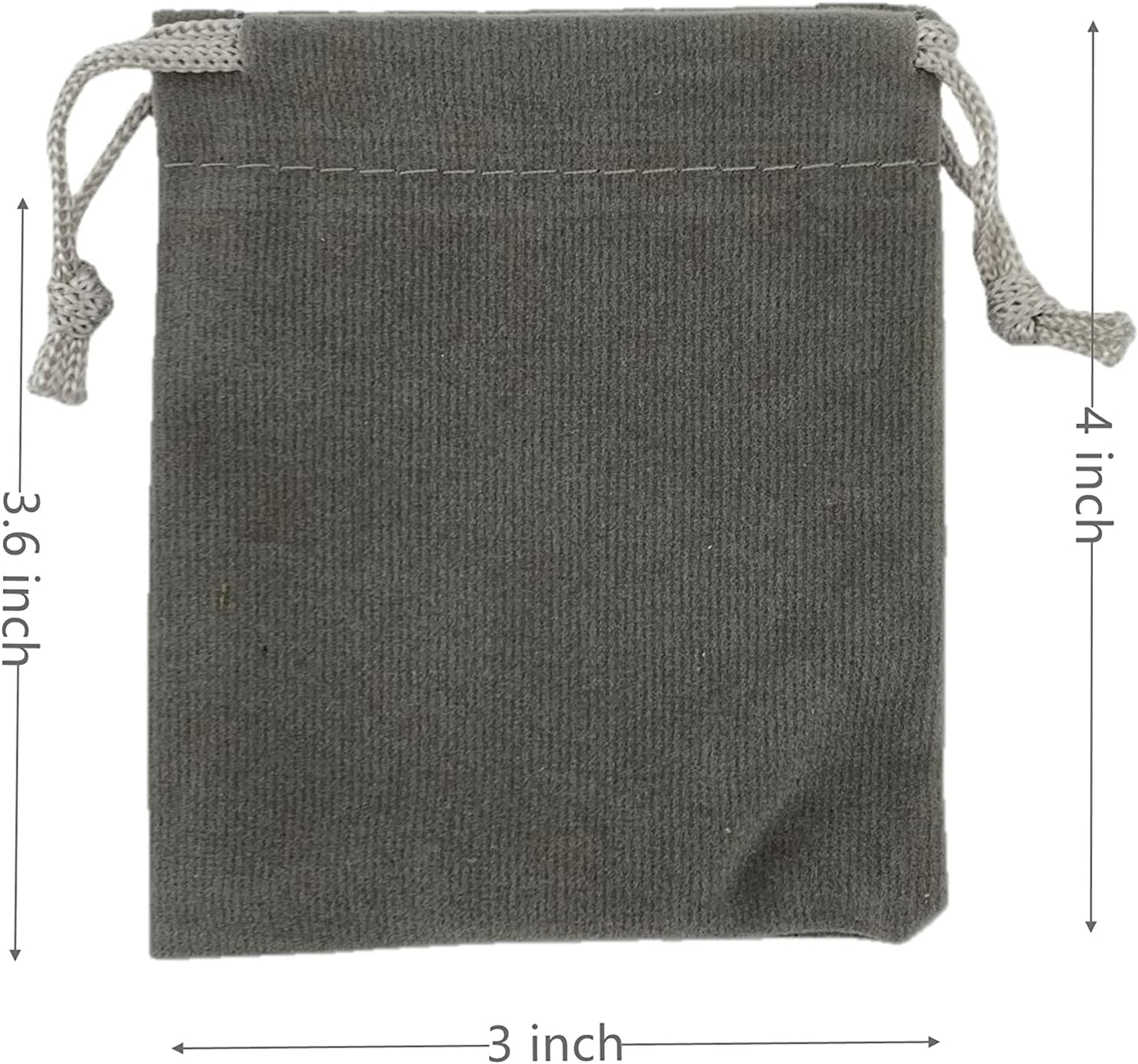 Palmhomee Pack of 48 3x4 Inch Velvet Drawstring Bags Gift Bag Velvet Pouch For Jewelry Wedding and Party Favor (Gray)