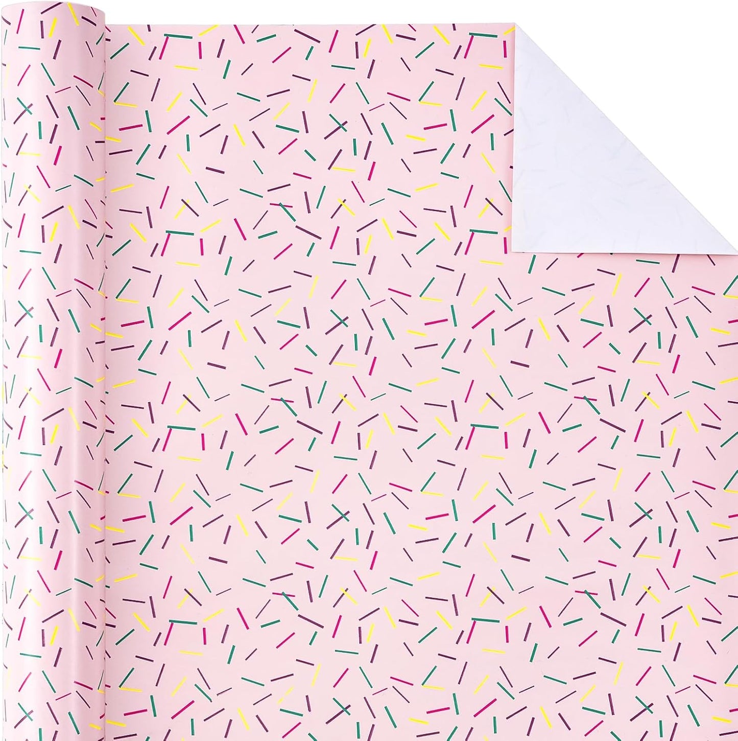 WRAPAHOLIC Wrapping Paper Roll - Mini Roll - 17 Inch x 33 Feet - Colorful Line Segment Print Design for Birthday, Party, Baby Shower