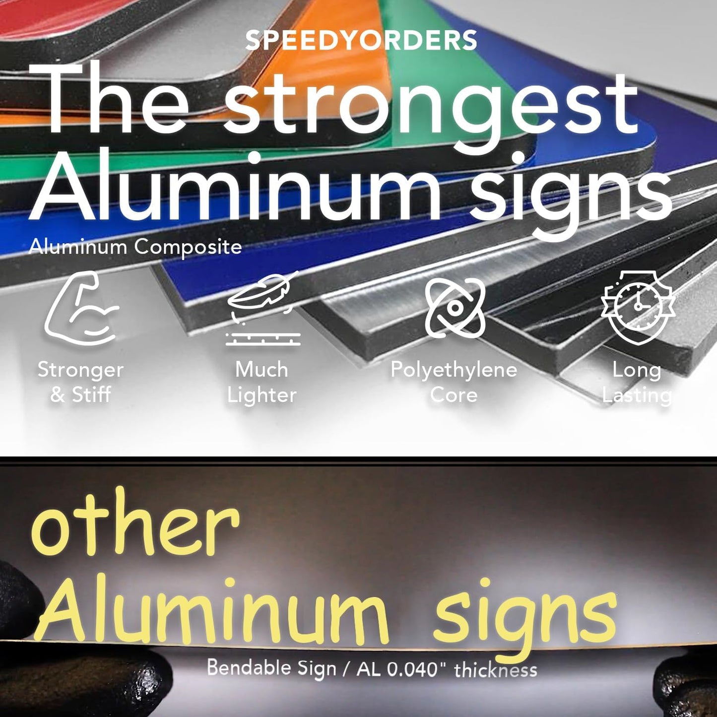 SPEEDYOOKS Custom Outdoor Metal Sign, Personalized Aluminum, Customized Safety, Business, Waterproof - White Aluminum (Black & Yellow, 20x20 In)