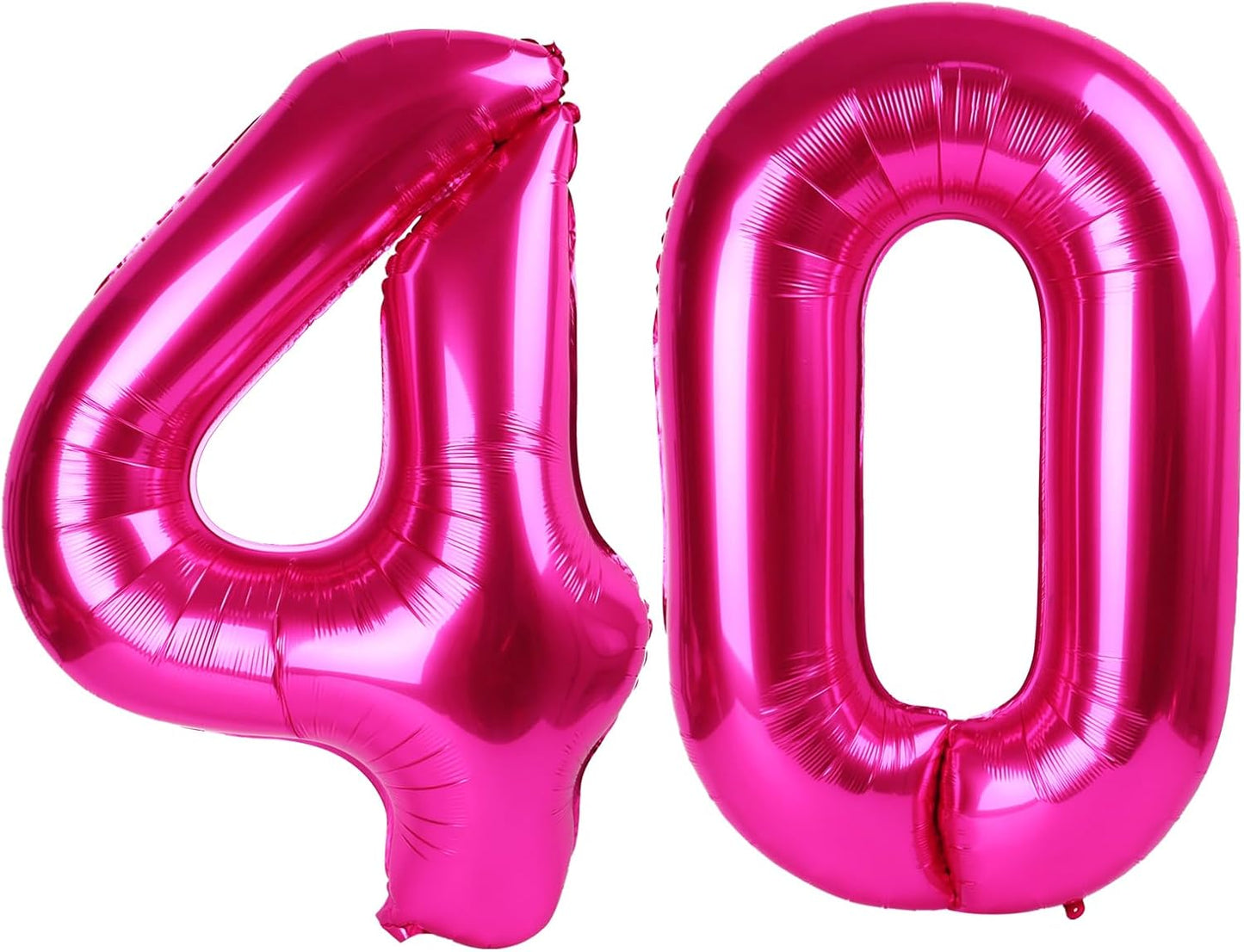 40 Inch Hot Pink Large Number 40 Birthday Balloon, Giant Number 40 Balloons, Foil Mylar Big Balloons for Anniversary Graduation Supplies Decorations