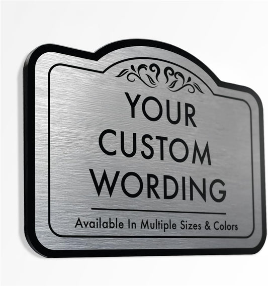 Custom Decorative Outdoor Metal Sign - Personalized Aluminum, Driveway Sign - Waterproof, Made in USA - Metallic Silver, 42x28 In