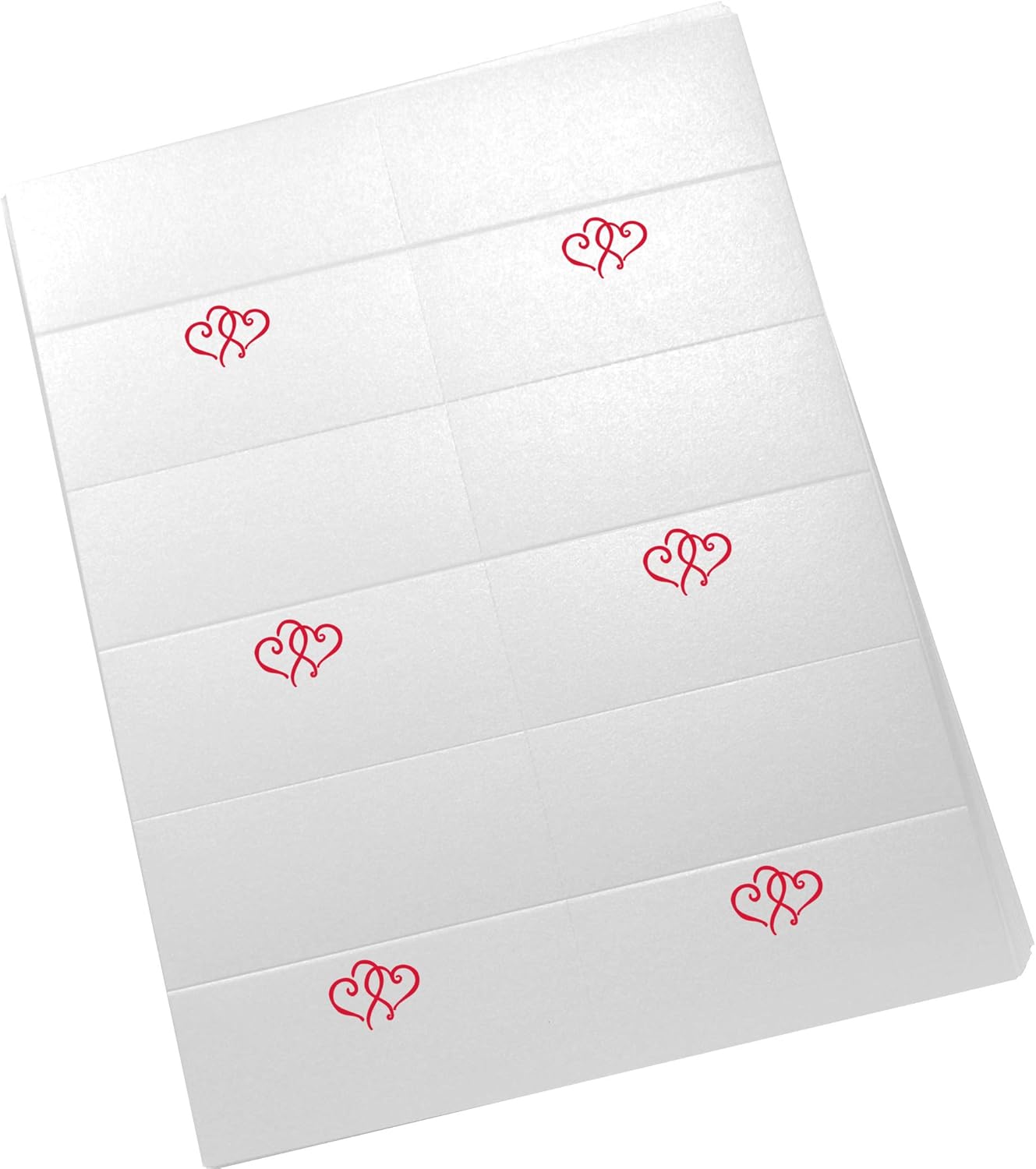 Linked Hearts Printable Place Cards, Ruby Red (Choose Color), Set of 60 (10 Sheets), Laser & Inkjet Printers - Wedding, Party, Dinner, and Special Events - Made in the USA