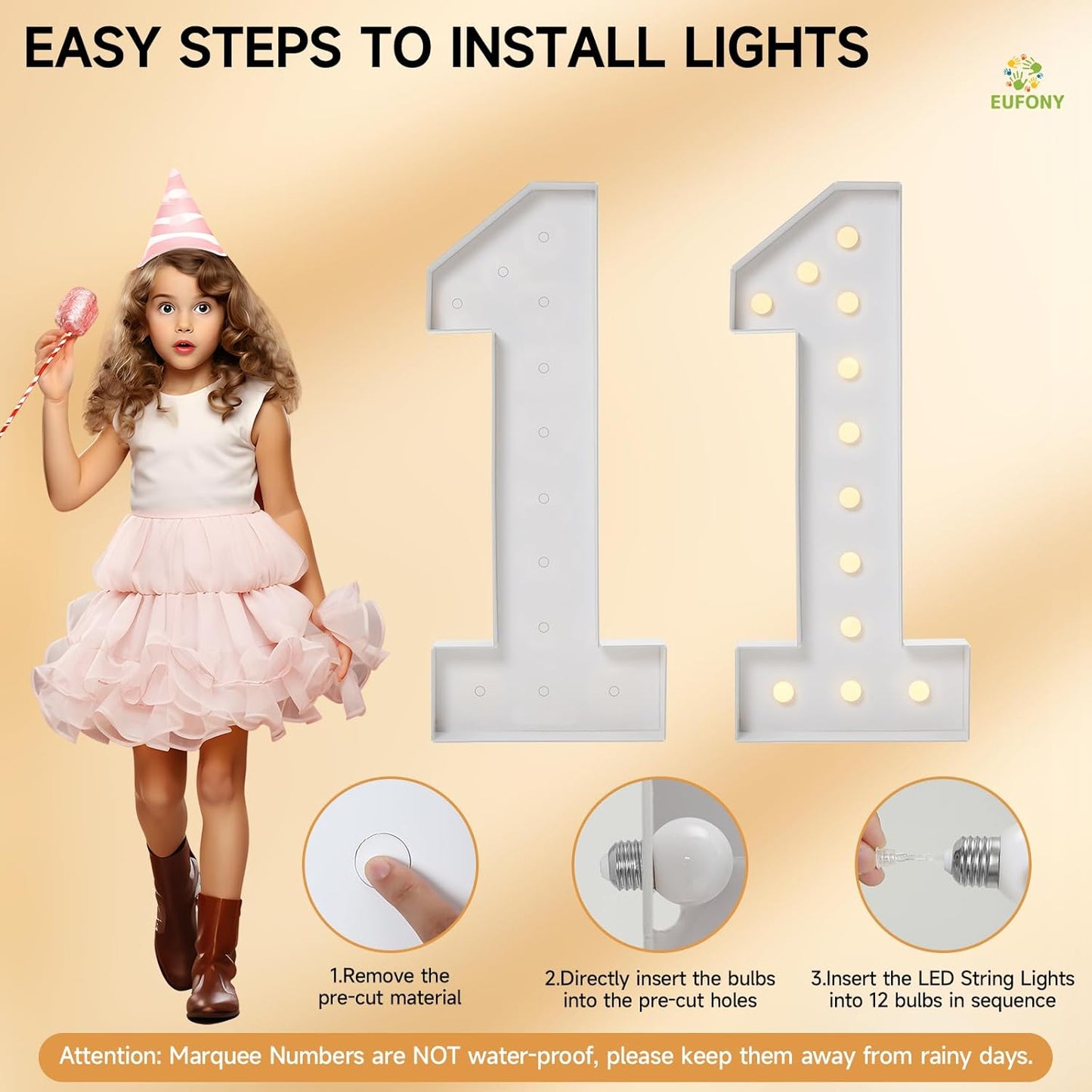 4FT Marquee Numbers, Large Light Up Numbers 7 for 7th 17th 70th Birthday Party Decorations, Giant Light Up Number for Anniversary Decor, 4 Feet Mosaic Number 7 with LED Lights DIY Kit