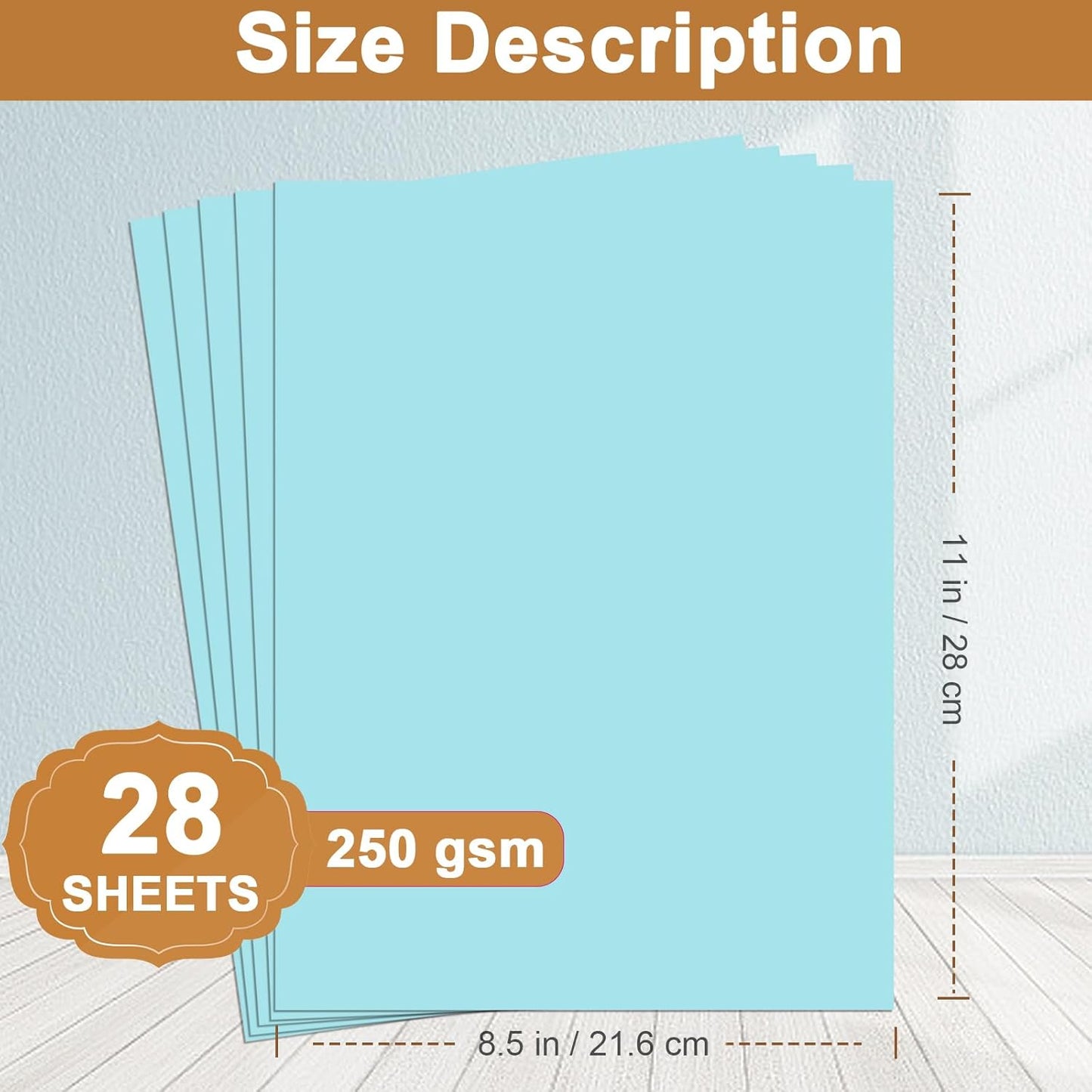 28 Sheets Light Blue Cardstock 8.5 x 11 Scrapbook Paper, 92lb Heavyweight Paper Card Stock for School Crafting, DIY Cards, Wedding Invitations, Certificates