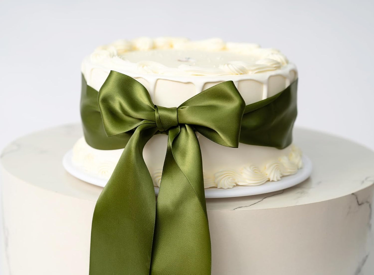 Moss Green 2.5 Inch Double-Faced Satin Ribbon 25 Yards for Gift Wrapping Crafts Flower Bouquet Invitations Holiday Decorating