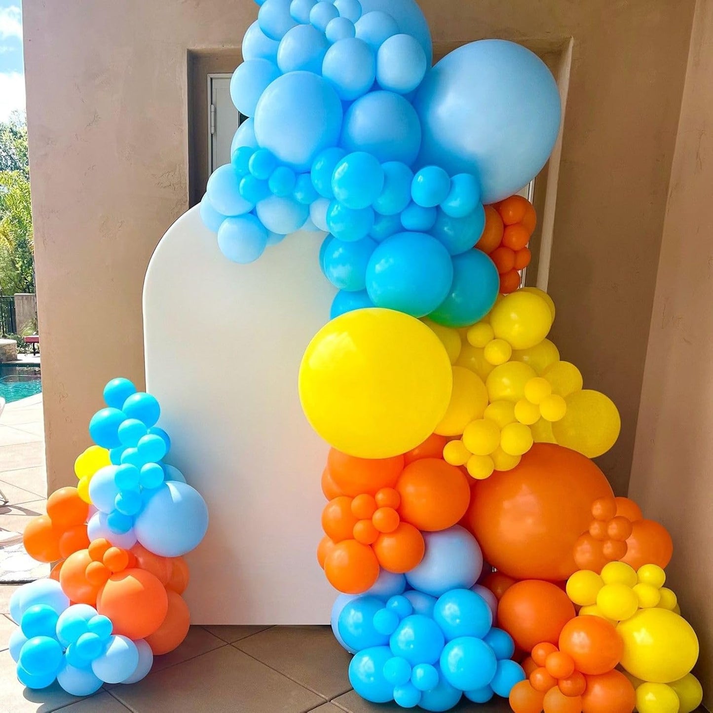 Blue Orange Yellow Balloons, 52 PCS 12 Inch Dark Blue Light Blue Orange Yellow Latex Balloons, Colorful Birthday Balloons for Boy Girls Themed Birthday Party Baby Showers Party Decoration