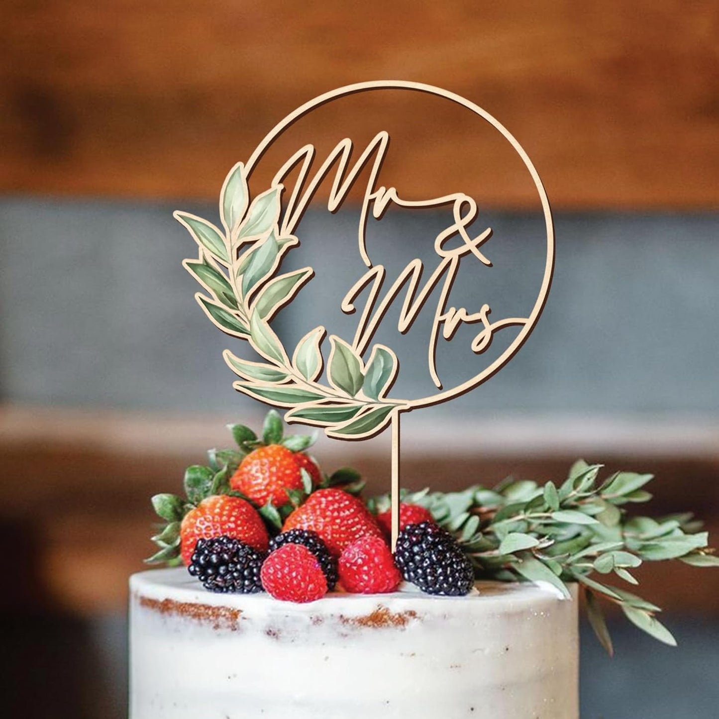 Wooden Mr and Mrs Wedding Cake Toppers, Rustic Wedding Cake Toppers Bride and Groom, Anniversary Cake Topper, Simple Cake Decoration