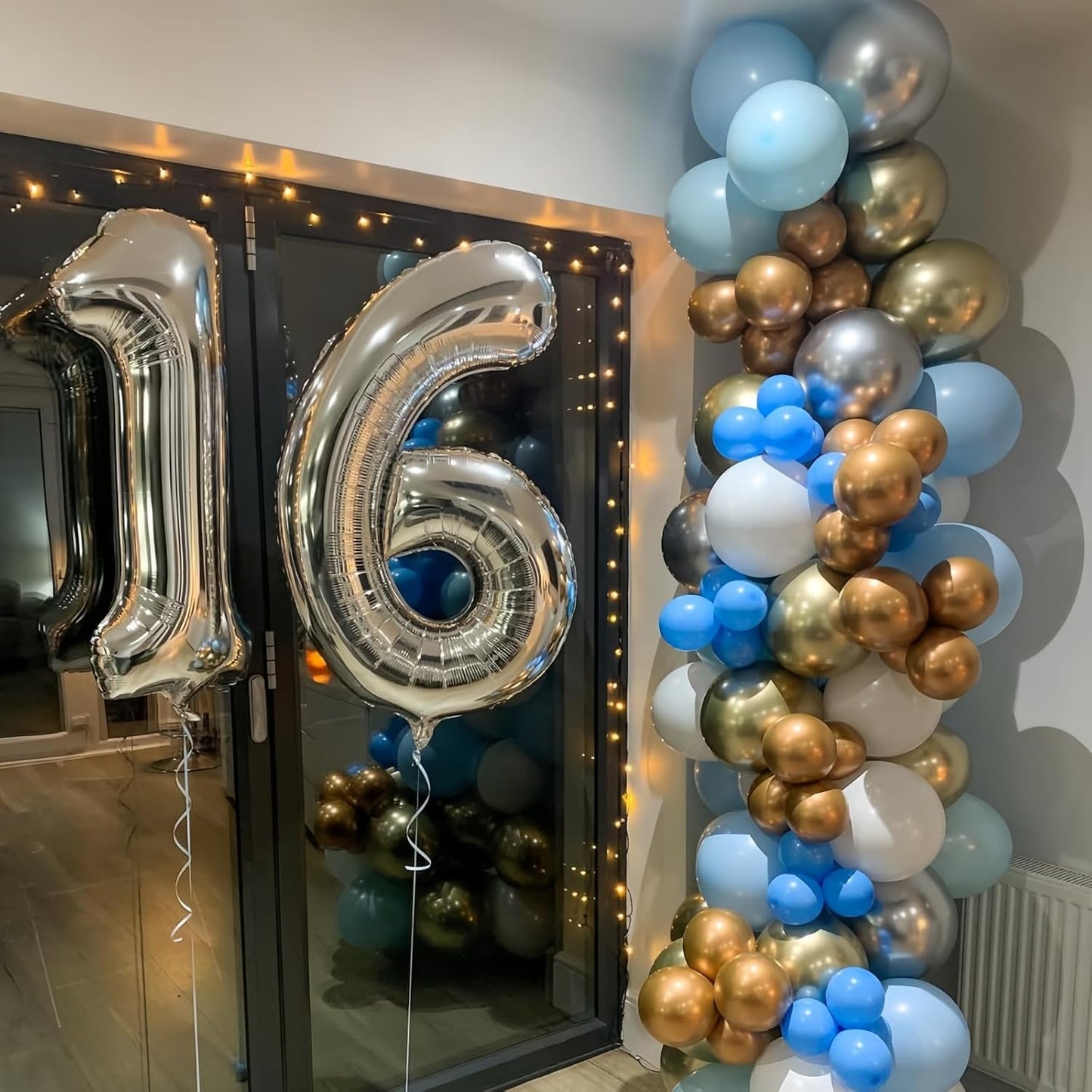 Silver 4 Balloon,40 Inch Number 4 Balloon,4 Birthday Balloon Decorations,Helium Silver 4 Balloon Number for Birthday Party Decorations