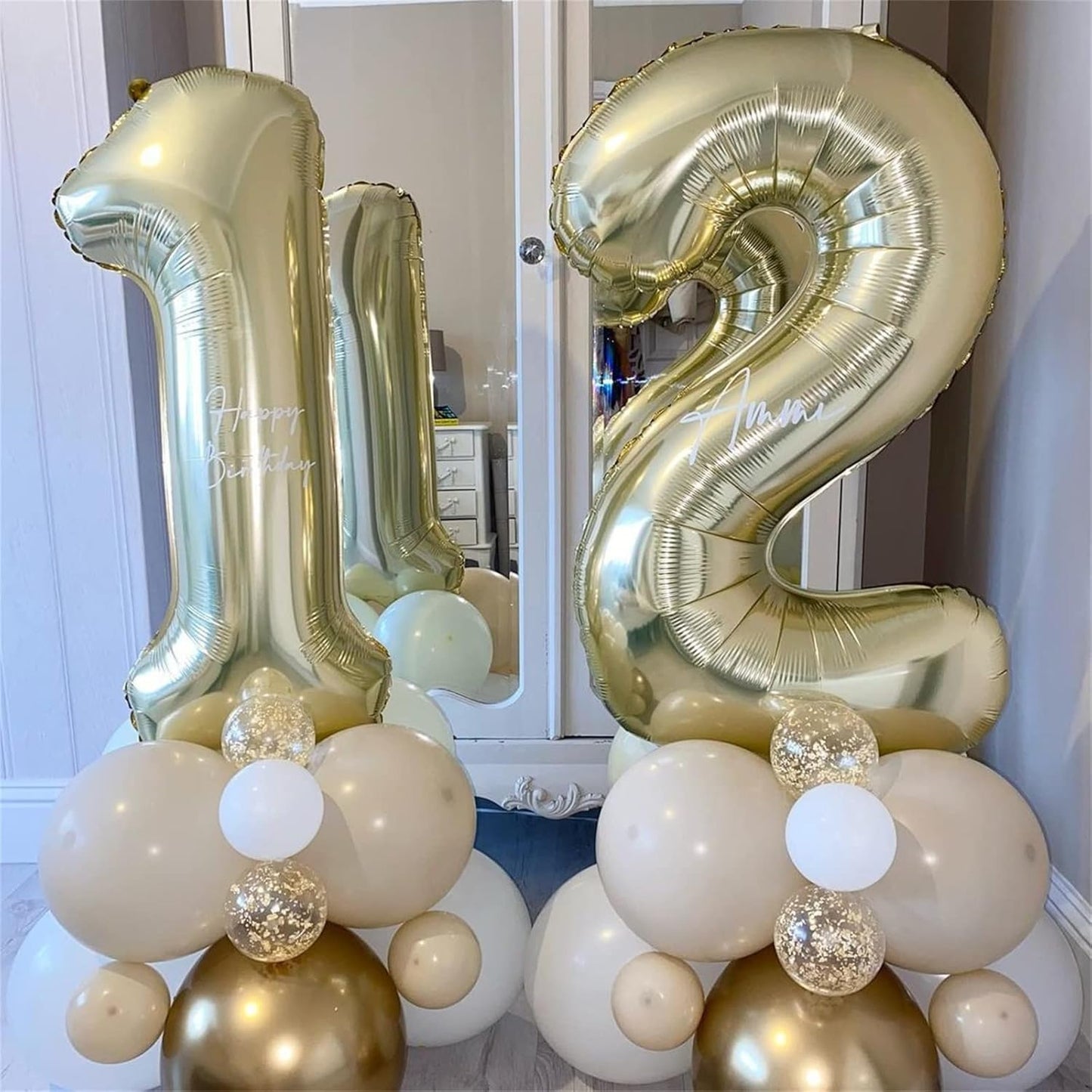 40" Balloon Number 0 Champagne Gold, Large Foil Number Balloons Set 0-9 for Girls Women, Light Gold 0 Helium Balloons for Boys Men Birthday Anniversary Graduation New Year Party Decoration Supplies