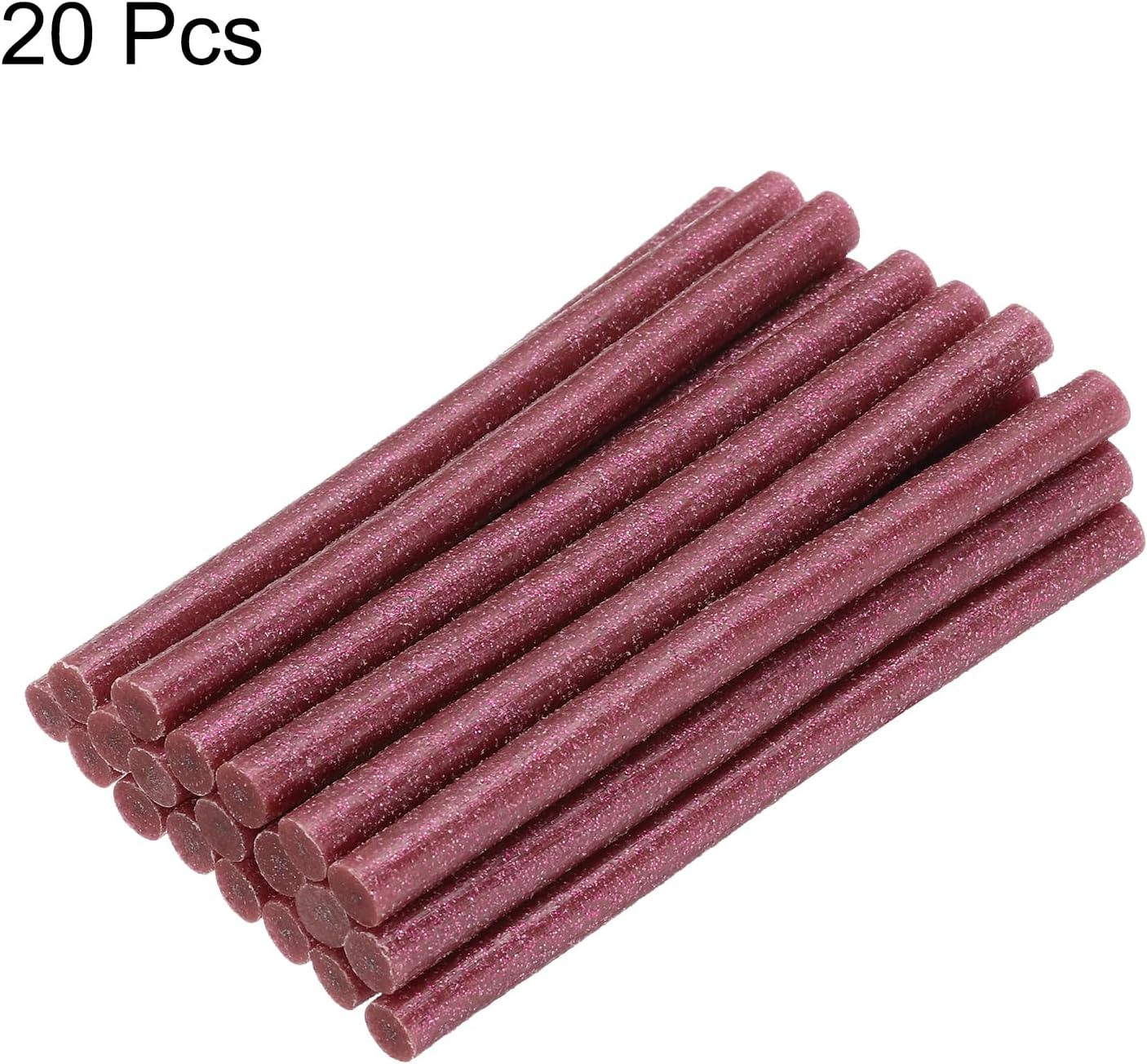 uxcell 20pcs Hot Glue Sticks for Glue Gun 7mm/0.28-inch x 4-inch Mini Hot Melt Adhesive Glue Stick Glitter Red