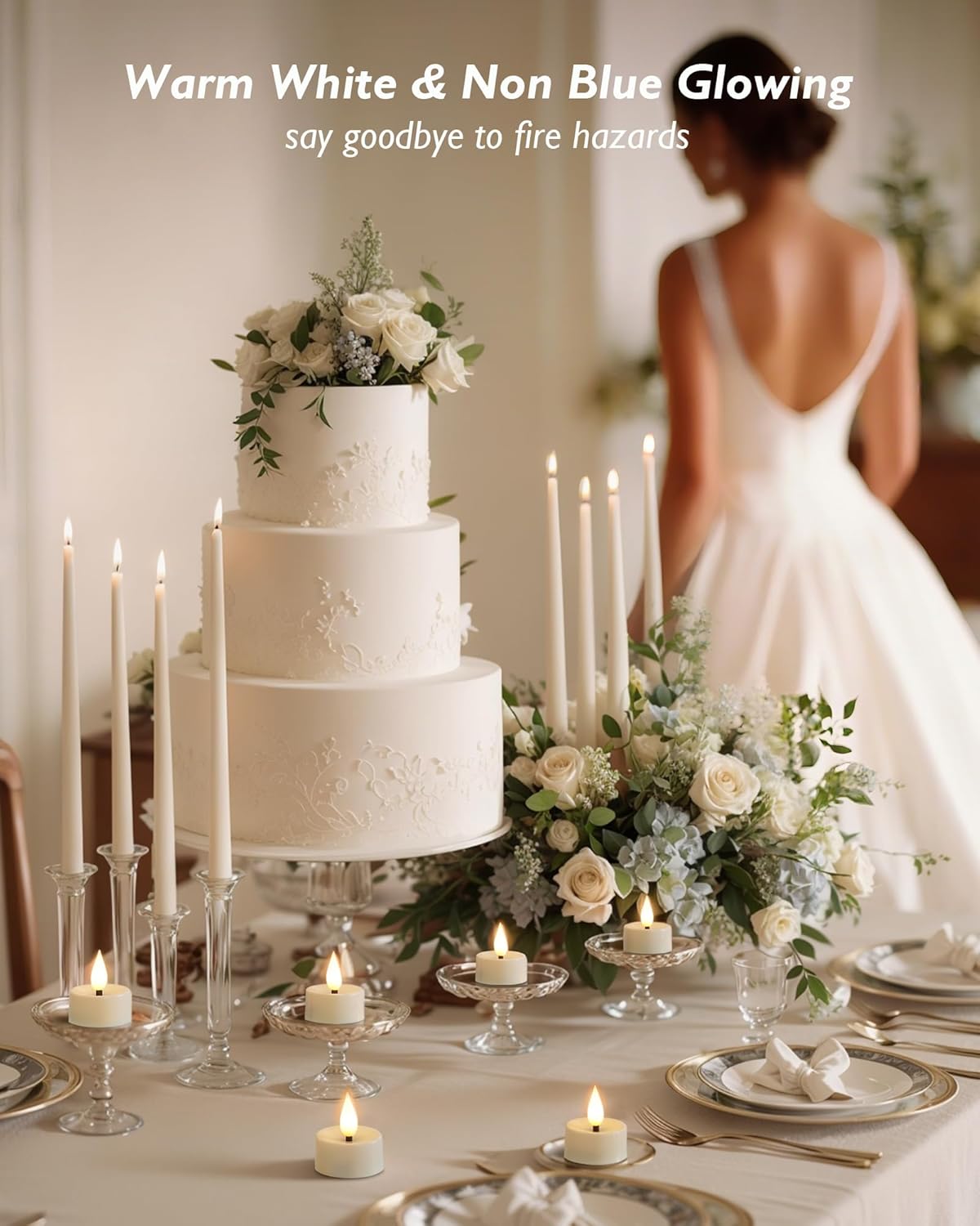 Amagic Flameless Timer Remote Tealights Candles, 3D Black Wick Flickering Tea Lights, 400+Hour White Votive Candles Battery Operated, Set of 24 for Wedding Table Decor, Halloween, Christmas, Holiday